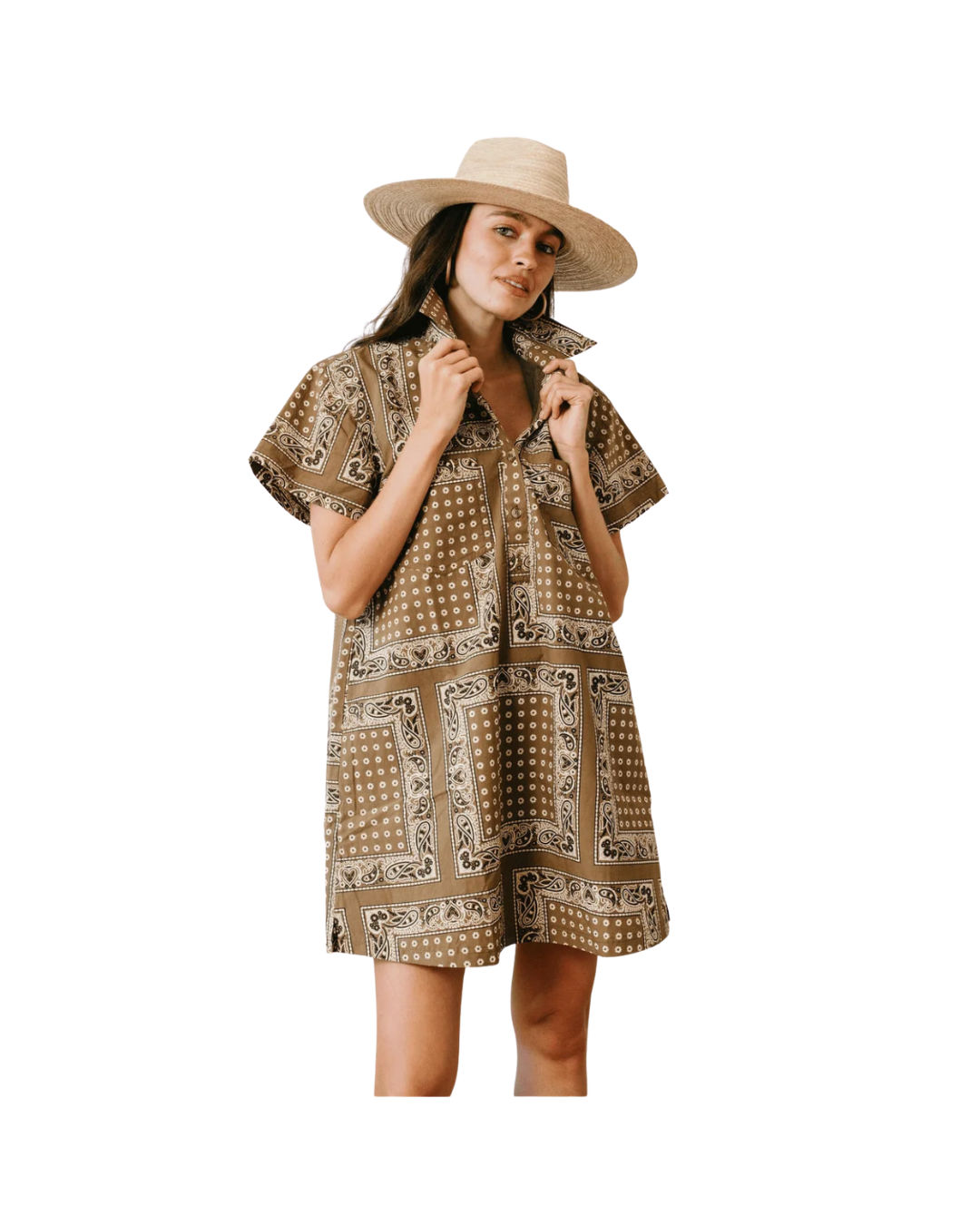 Olive Bandana Getaway Mini Dress
