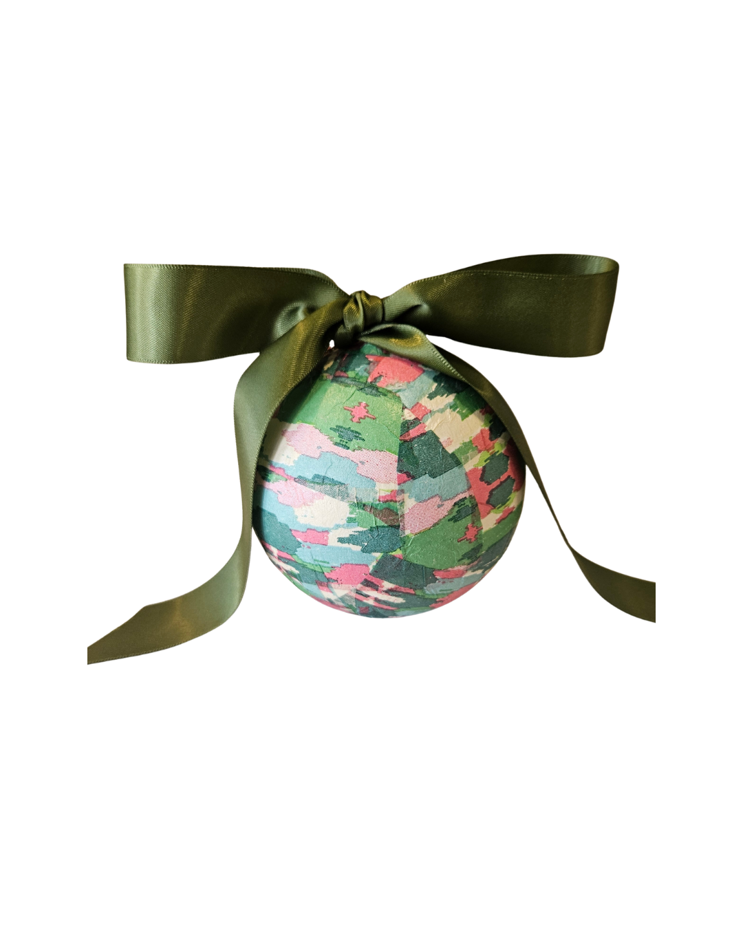 Paper Mache Ornament {Pink/Green Abstract}