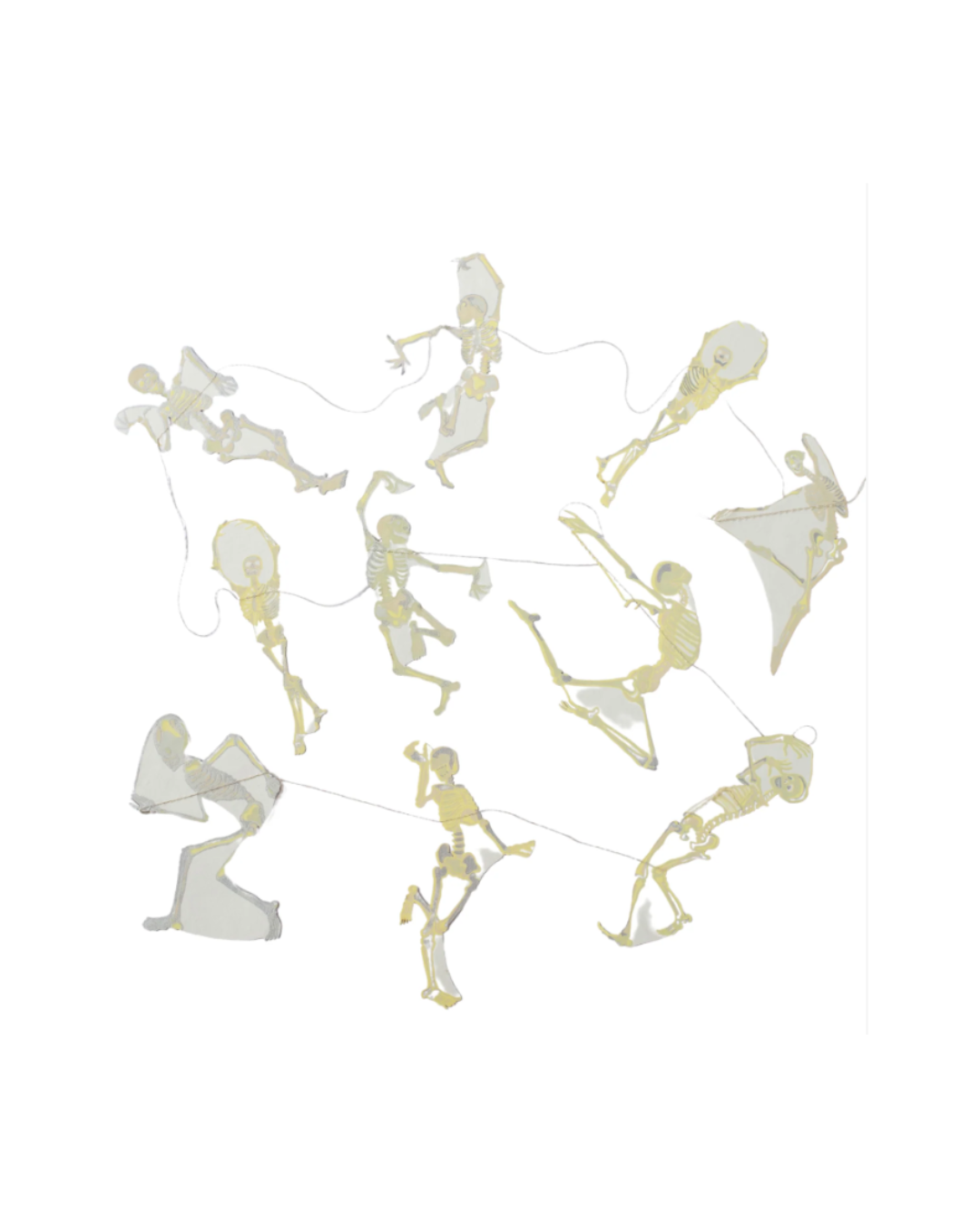 Screen Printed Paper Garland {Dancing Skeletons}
