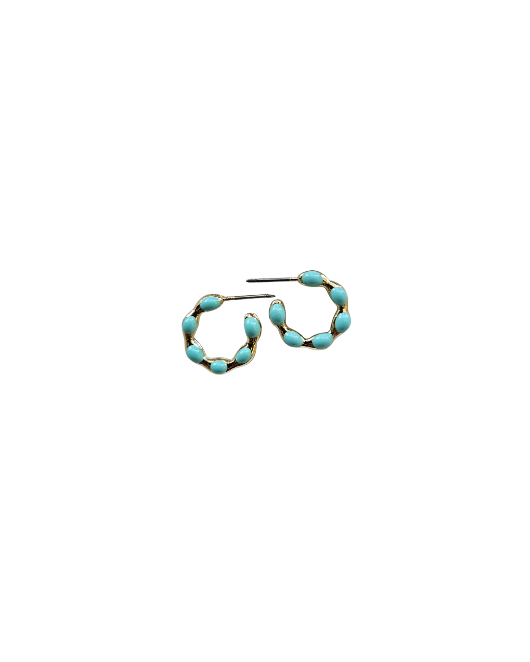 Mint Ball Hoop Earrings