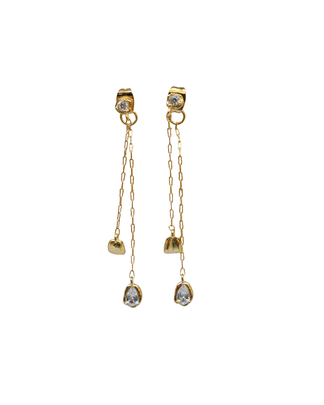 CZ Front & Back Dropdown Earrings