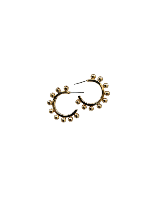 Dot Station Hoop Earrings