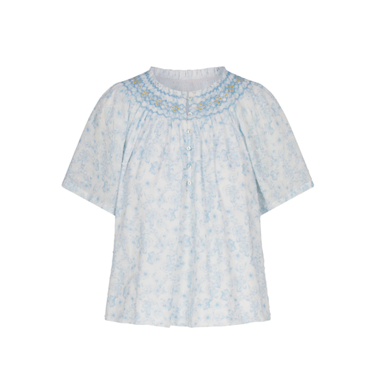 Willow Top in Petal Swiss Dot