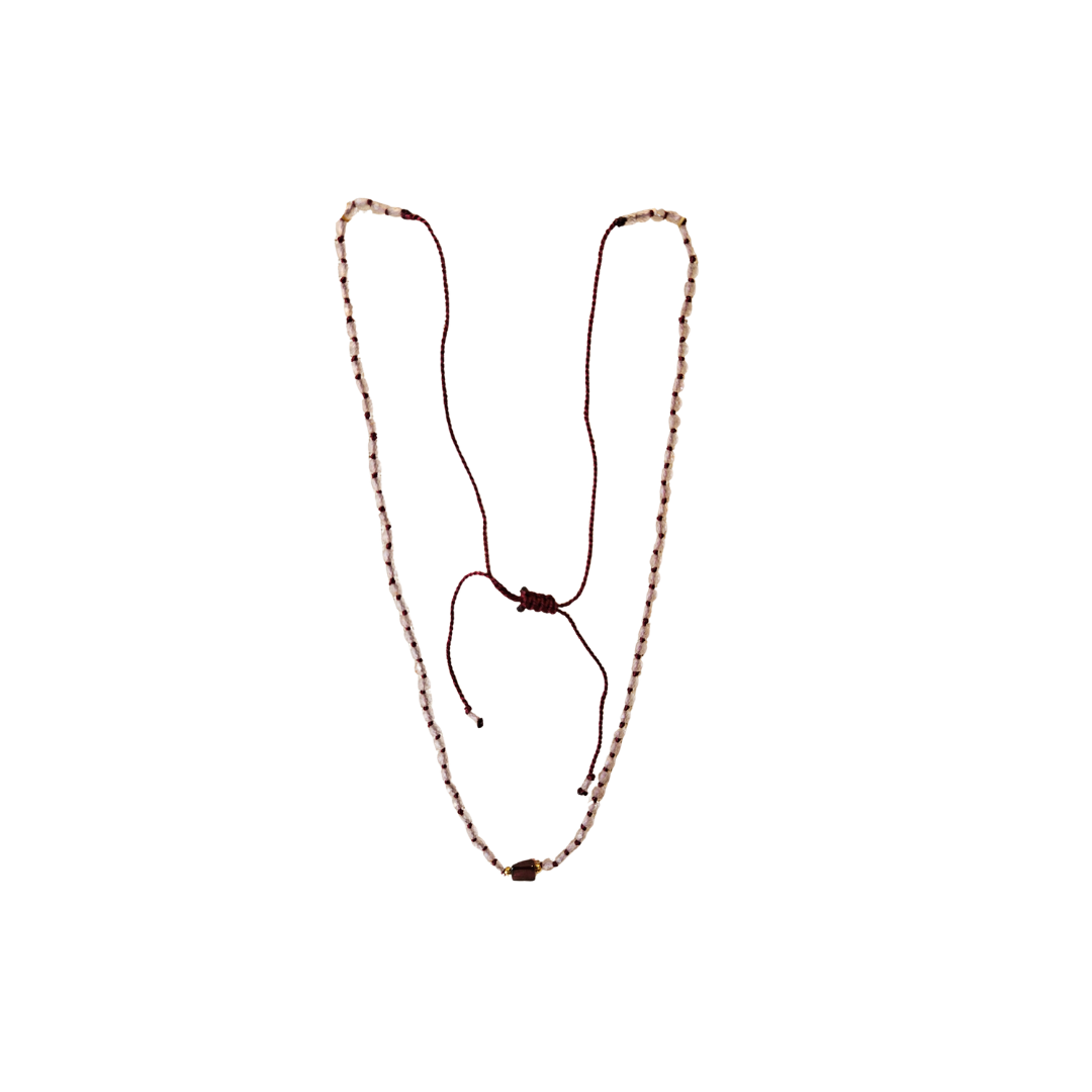 Rose Quartz Kina Necklace