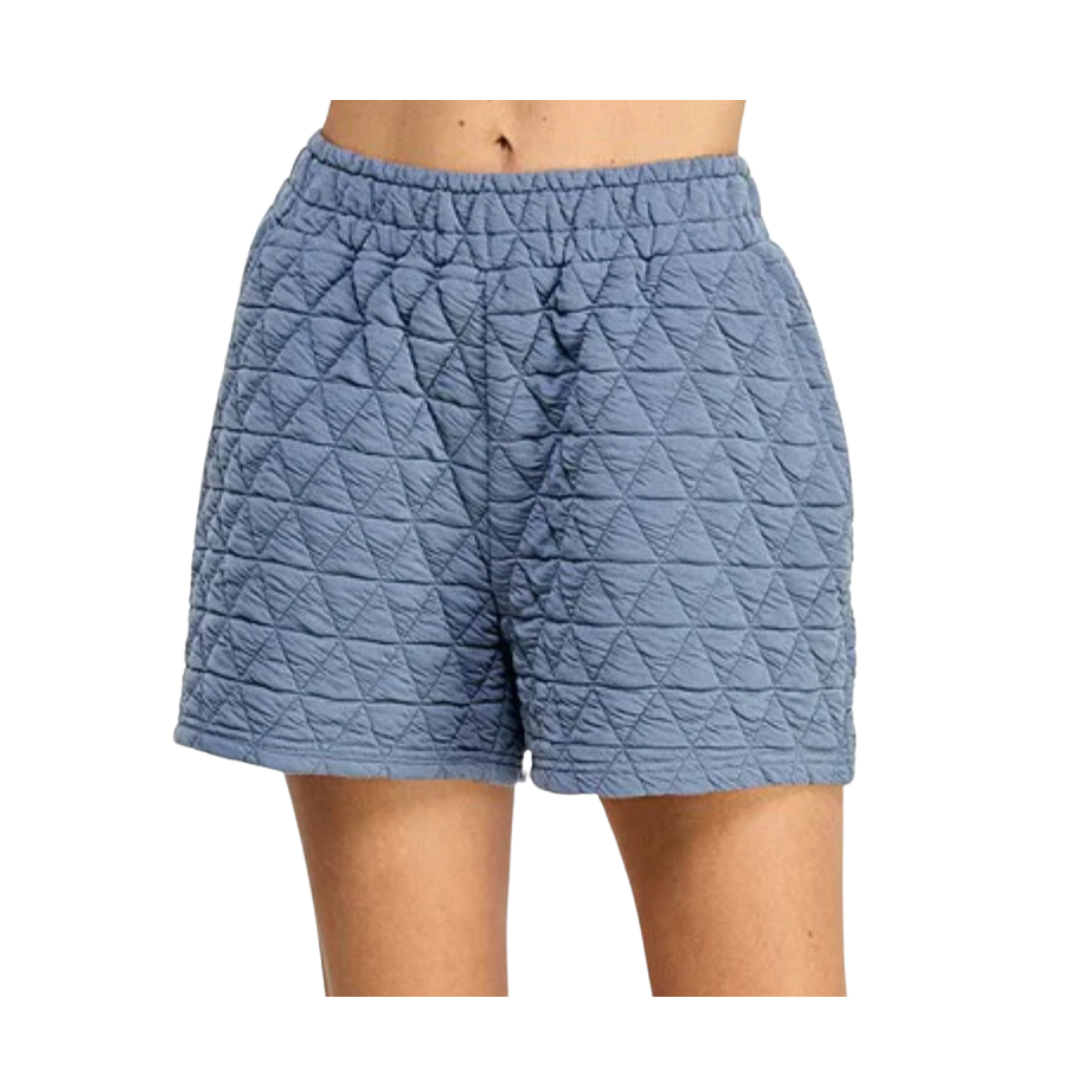 Quilted Lounge Short {Dusty Blue}