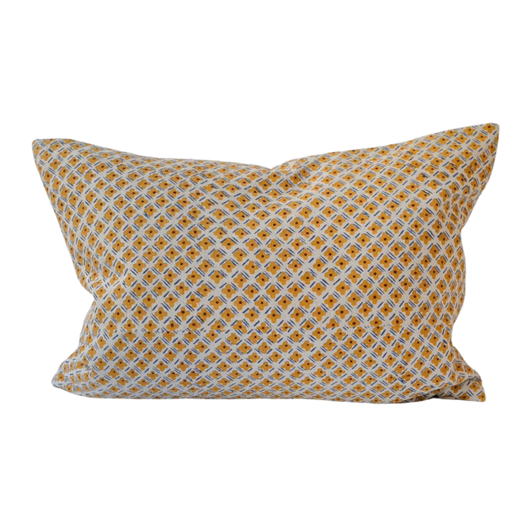 Jodha Block-printed Pillow {14x20"}