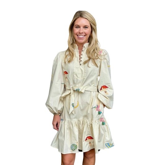 Savannah Embroidered Parkscape Mini Dress