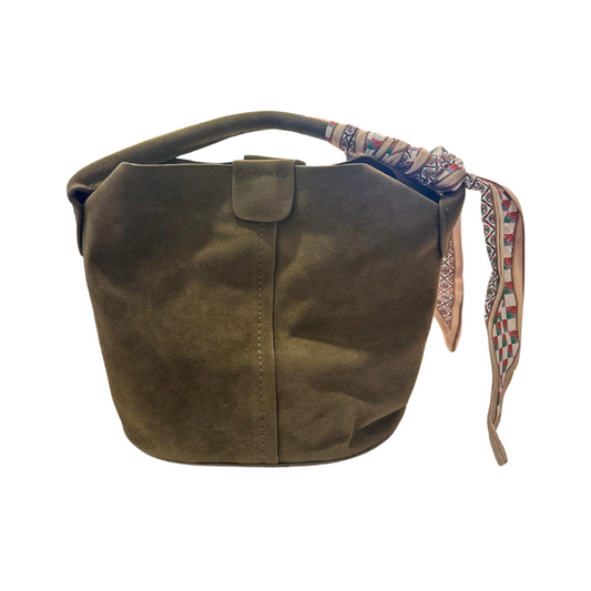 Suede Scarf Bag {Olive}