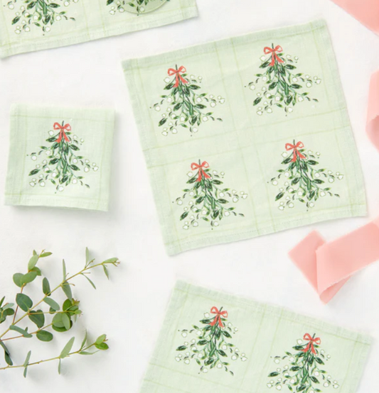 Mistletoe Cocktail Napkins {Set of 4}