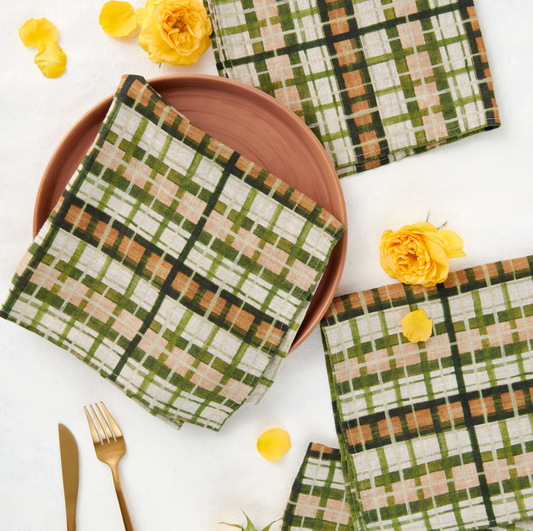 Fall Plaid Dinner Napkins {Set of 4}