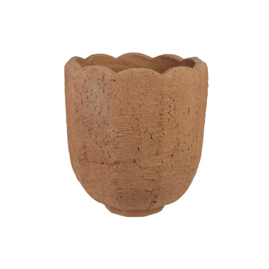 Terra Cotta Scalloped Vase