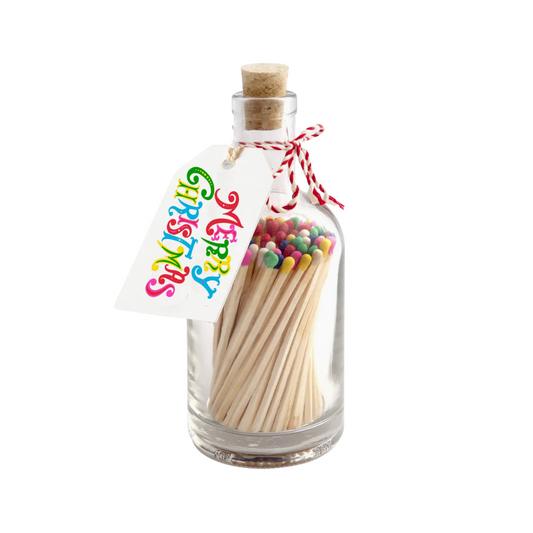 Colourful Merry Christmas Match Bottle