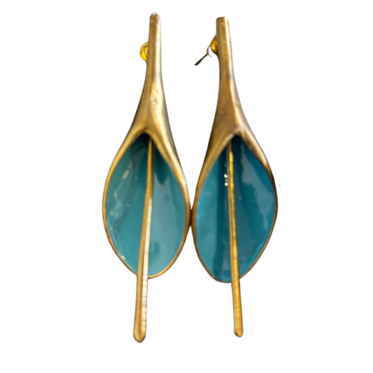 Vintage Teardrop Earrings {Teal}