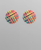 Patterned Raffia Earrings