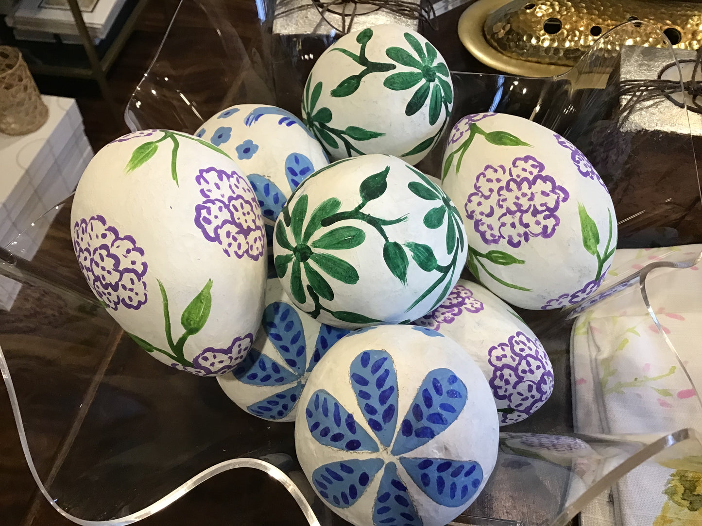 Paper Mache Egg {Purple Hydrangea}